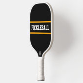 Sporen fett schwarz gelbe Streifen PICKLEBALL Text Pickleball Schläger (Links)