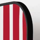 Sporenrotes und weißes Streifen mit Monogramm Pickleball Schläger (Linke Seite)