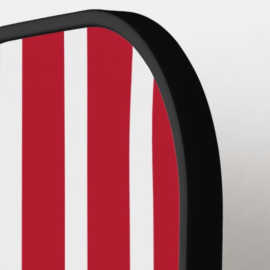 Sporenrotes und weißes Streifen mit Monogramm Pickleball Schläger (Linke Seite)