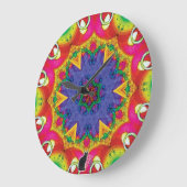 Spores Kaleidoscope Große Wanduhr (Winkel)