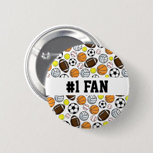 Sport #1 Fan Team Spirit Balls Button (Vorne & Hinten)