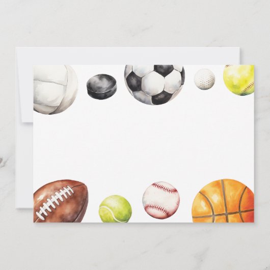 Sport 1. Geburtstag Foto Einladung (Rückseite)