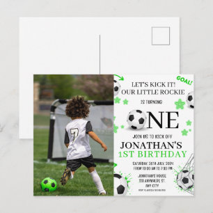 Sport 1. Geburtstagsfoto Fußballparty Postkarte