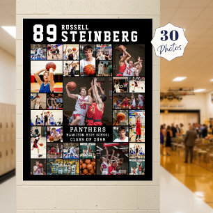 Sport 30 Foto-Collage Spieler Name Nummer Poster