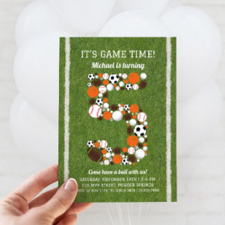 Sport 5. Geburtstagsparty Einladung