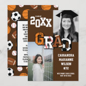 Sport Abschluss Fußball Basketball Basketball Brow Einladung (Vorne/Hinten)