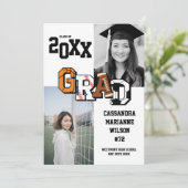 Sport Abschluss Fußball Basketball Fußball Einladung (Stehend Vorderseite)