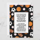 Sport Abschluss Fußball Basketball Fußball Einladung (Rückseite)