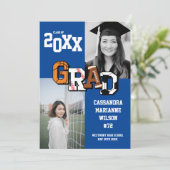 Sport Abschluss Fußball Basketball Fußball Einladung (Stehend Vorderseite)