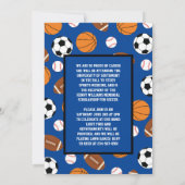 Sport Abschluss Fußball Basketball Fußball Einladung (Rückseite)