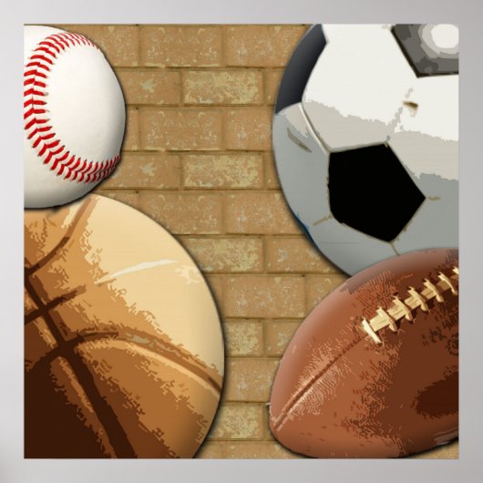 Sport Al-Star, Basketball/Fußball/Fußball Poster (Vorne)