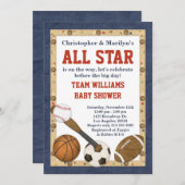 Sport All Star Baby Dusche Einladung (Vorne/Hinten)