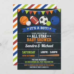 Sport-All-Star- Babyparty-Basketball-Rugby Einladung