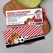 Sport All Star Ticket Pass Einladung Geburtstag