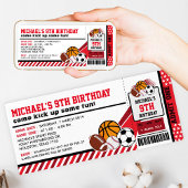 Sport All Star Ticket Pass Einladung Geburtstag