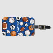 Sport Alle STAR Personalisierter Name Blau Gepäckanhänger (Vorderseite (Horizontal))
