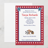 Sport Alle Sterne Red Border Baby Dusche Einladung (Vorne/Hinten)