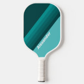 Sport Aqua Fade Stripes with Name Pickleball Schläger (Rückseite)