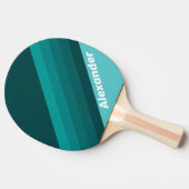 Sport Aqua Fade Stripes with Name Tischtennis Schläger (Seitenansicht)