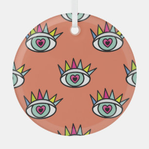 Sport-Augen-Muster, psychedelisches Vintage. Ornament Aus Glas