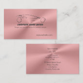 Sport-Auto auf Rosen-Rosa-metallischem Stahleffekt Visitenkarte (Vorne/Hinten)