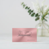 Sport-Auto auf Rosen-Rosa-metallischem Stahleffekt Visitenkarte (Stehend Vorderseite)