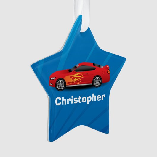 Sport-Auto flammt Kinderjungen-helles Blau mit Rot Ornament (Vorderseite)