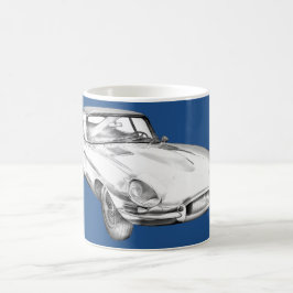 Sport-Auto-Illustration 1964 Jaguars XKE antike Kaffeetasse