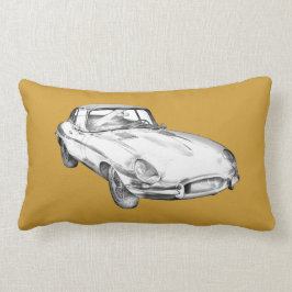 Sport-Auto-Illustration 1964 Jaguars XKE antike Lendenkissen