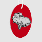 Sport-Auto-Illustration 1964 Jaguars XKE antike Ornament (Vorderseite)