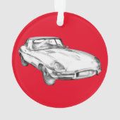 Sport-Auto-Illustration 1964 Jaguars XKE antike Ornament (Rückseite)