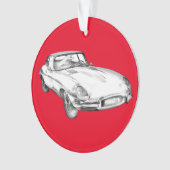 Sport-Auto-Illustration 1964 Jaguars XKE antike Ornament (Vorderseite)