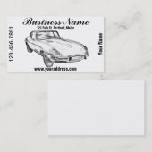 Sport-Auto-Illustration 1964 Jaguars XKE antike Visitenkarte (Vorne/Hinten)