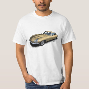 Sport-Auto-T - Shirt des Goldjaguar-XKE Vintager