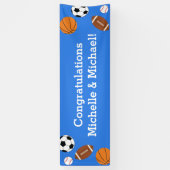 Sport Baby Dusche Co-ed Thema Boy Blue Banner (Vertikal)