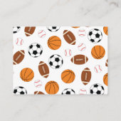 Sport Baby Dusche Co-ed Thema Boy Blue Begleitkarte (Rückseite)