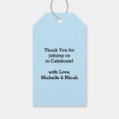 Sport Baby Dusche Co-ed Thema Boy Blue Geschenkanhänger (Rückseite)