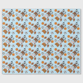 Sport Baby Dusche Co-ed Thema Boy Blue Geschenkpapier (Flach)