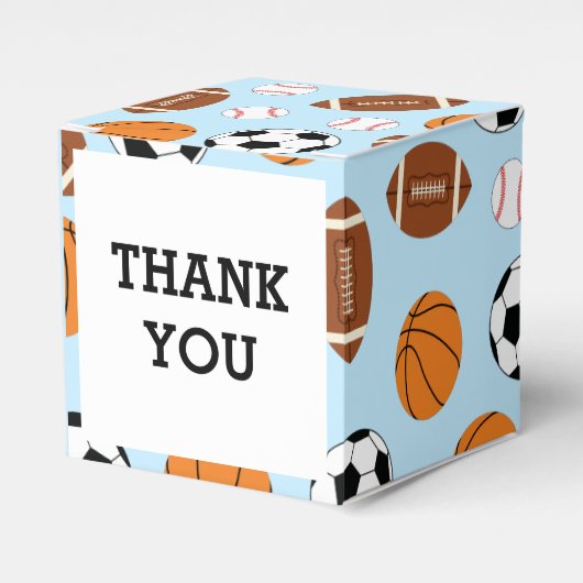 Sport Baby Dusche Co-ed Thema Boy Blue Geschenkschachtel (Vorderseite)