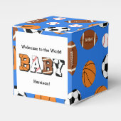 Sport Baby Dusche Co-ed Thema Boy Blue Geschenkschachtel (Vorderseite)