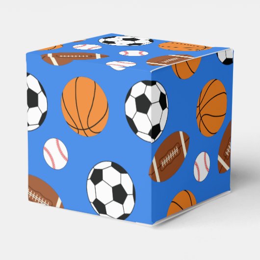 Sport Baby Dusche Co-ed Thema Boy Blue Geschenkschachtel (Rückseite)