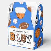 Sport Baby Dusche Co-ed Thema Boy Blue Geschenkschachtel (Geöffnet)