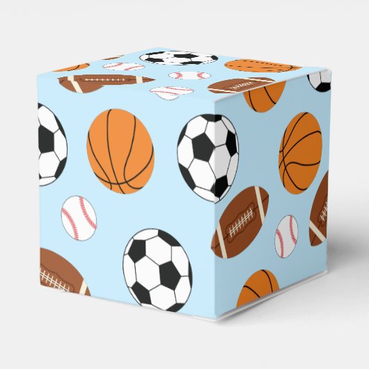 Sport Baby Dusche Co-ed Thema Boy Blue Geschenkschachtel (Rückseite)