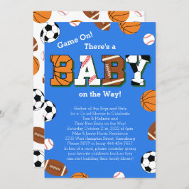 Sport Baby Dusche Co-ed Thema Einladung