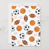 Sport Baby Dusche Co-ed Thema Einladung (Rückseite)