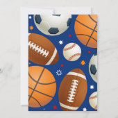 Sport Baby Dusche Einladung - Sport All Star (Rückseite)