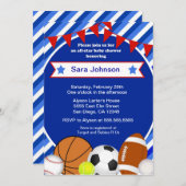 Sport Baby Showeinladung Boy Einladung (Vorne/Hinten)