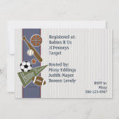 Sport-Babyparty Einladung (Rückseite)