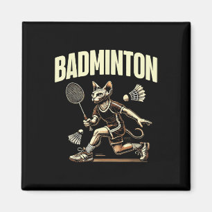 Sport Badminton Cat Enthusiasten Feline Kitten Lov Magnet
