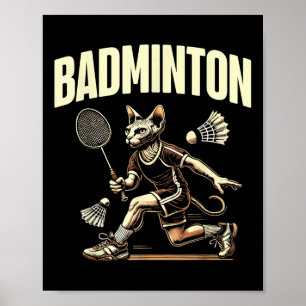 Sport Badminton Cat Enthusiasten Feline Kitten Lov Poster